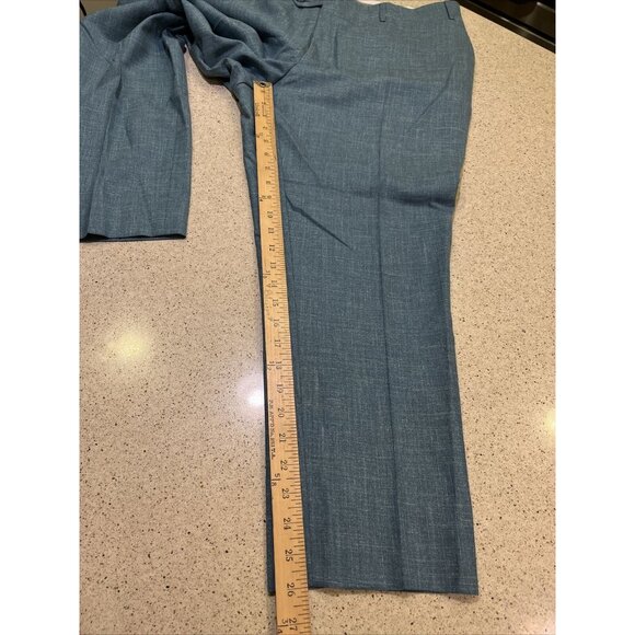 Canali Dress Pants Wool Silk Linen Blend Blue Sz 38 X 26 Made In Italy - Picture 2 of 8